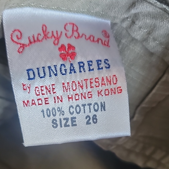 VTG Lucky Brand Dungarees Cargo Capri Pants Size 2 / 26 100% Cotton Y2K Utility - Picture 7 of 7